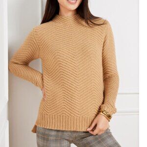 NWT Talbots Texture Stitch Mockneck Sweater - Metallic